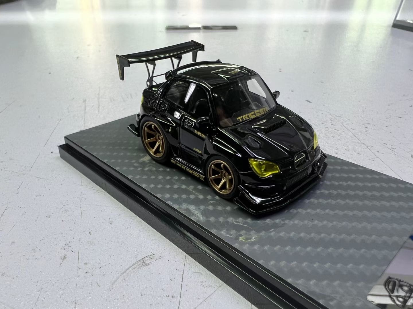 YM model X Q CAR Subaru Impreza WRX STI Voltex Black Gold Resin 1:64