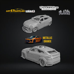 Flame Lamborghini Urus LBWK Metallic Orange Resin 1:64