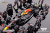 Mini-GT Oracle Red Bull Racing RB18 #1 Max Verstappen 2022 Abu Dhabi GP Pit Crew Set #0007 1:64 MGTS0007