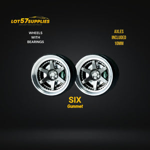 Custom Order Only - Skalwerk - SIX GUNMETAL - 1:64 (1 SET = 4 Wheels)