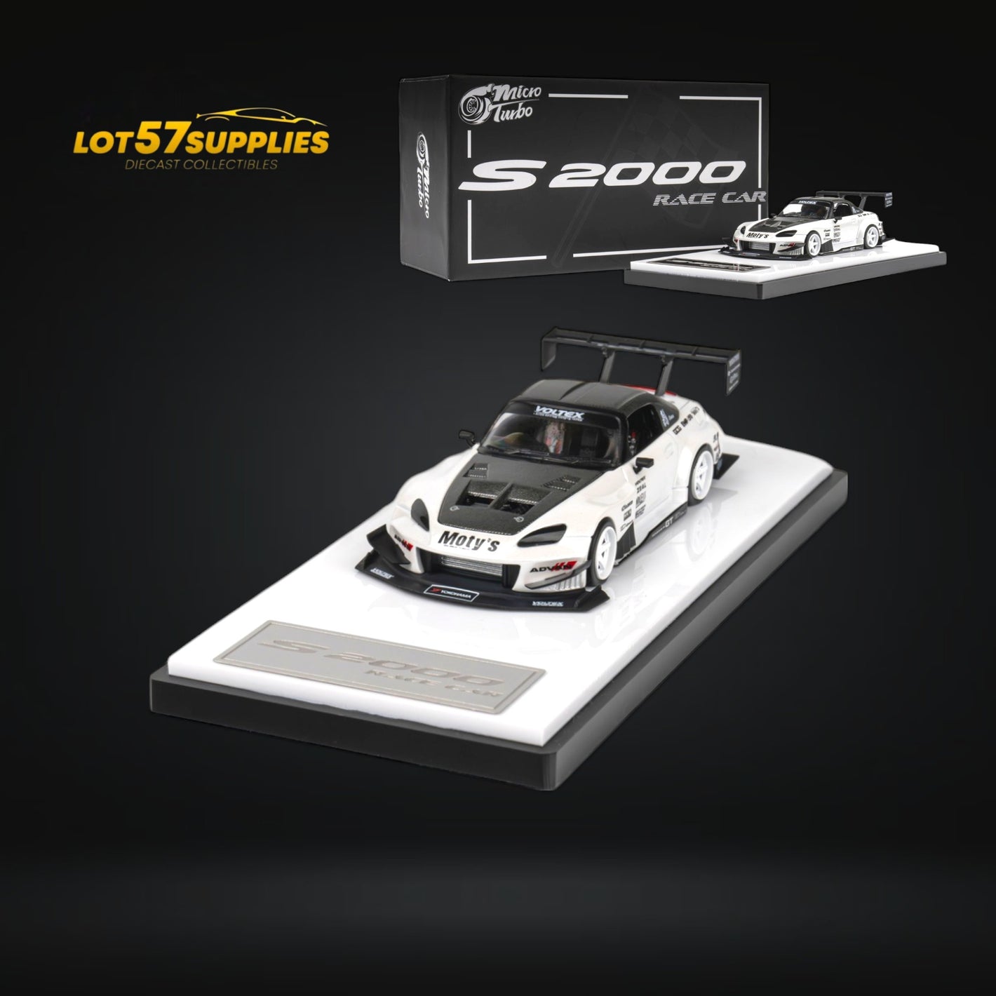 (Pre-Order) Microturbo Custom S2000 - Metallic White 1:64