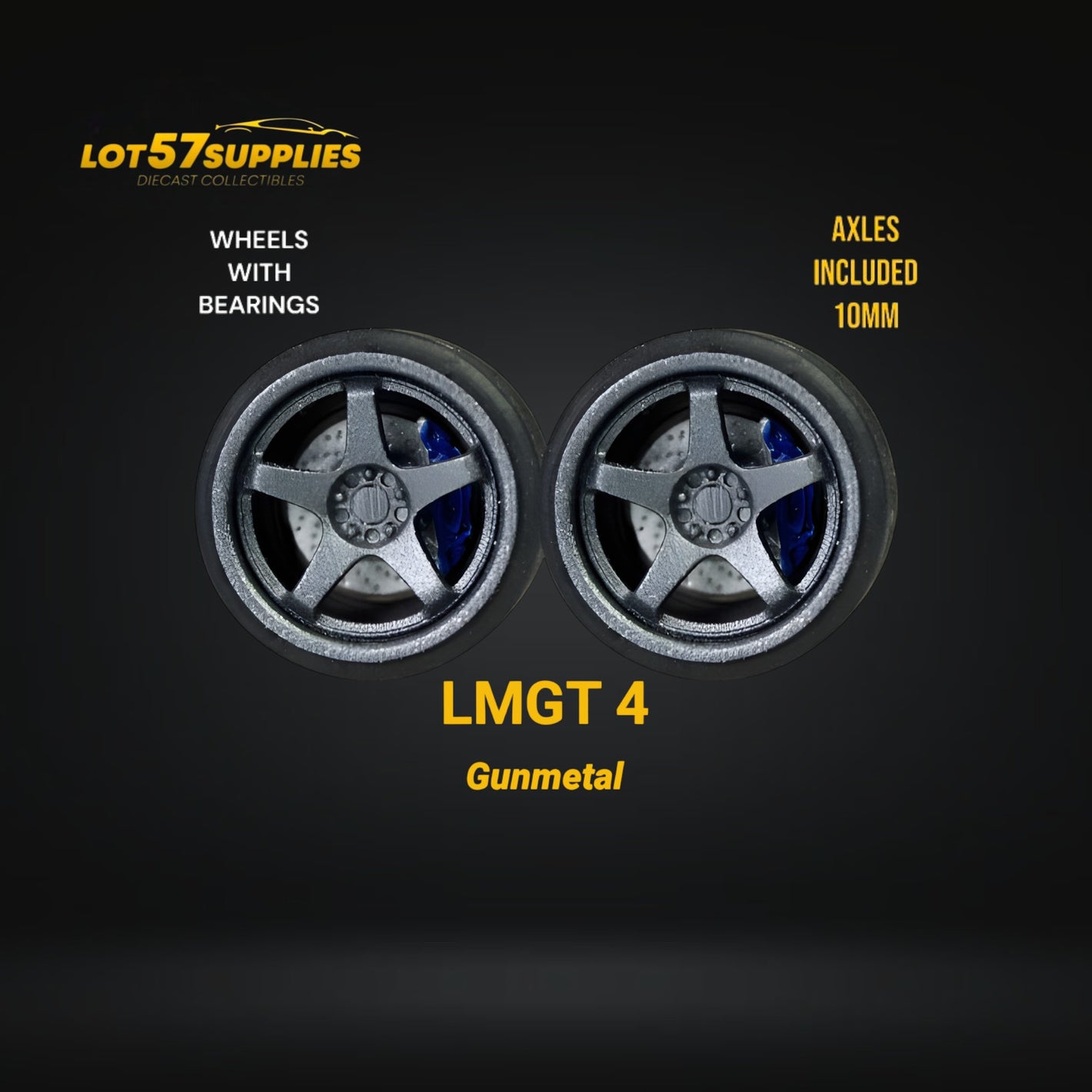 Custom Order Only - Skalwerk - LMGT4 GUNMETAL - 1:64 (1 SET = 4 Wheels)