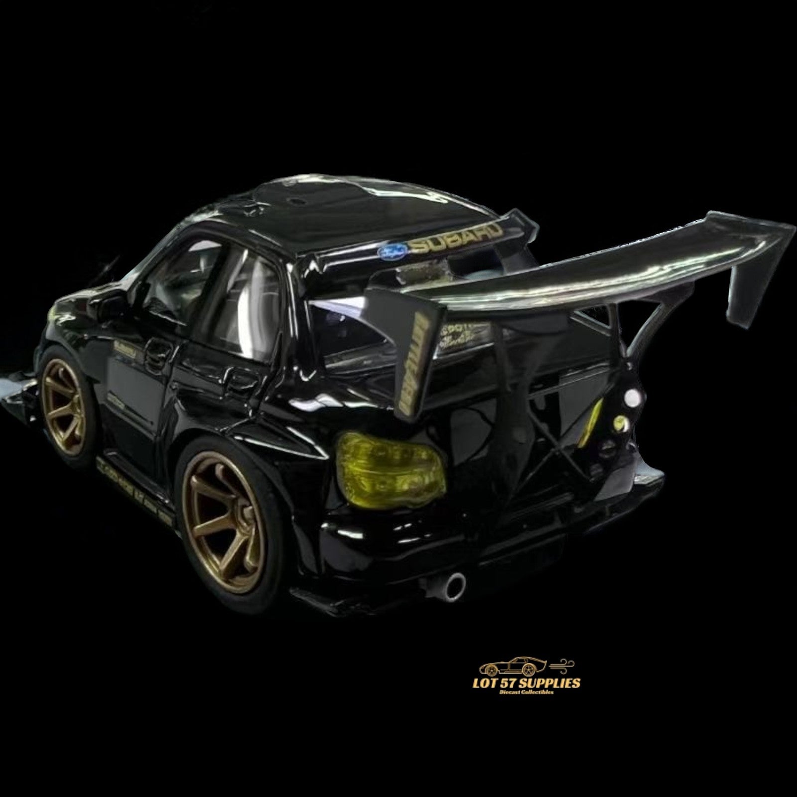 YM model X Q CAR Subaru Impreza WRX STI Voltex Black Gold Resin 1:64