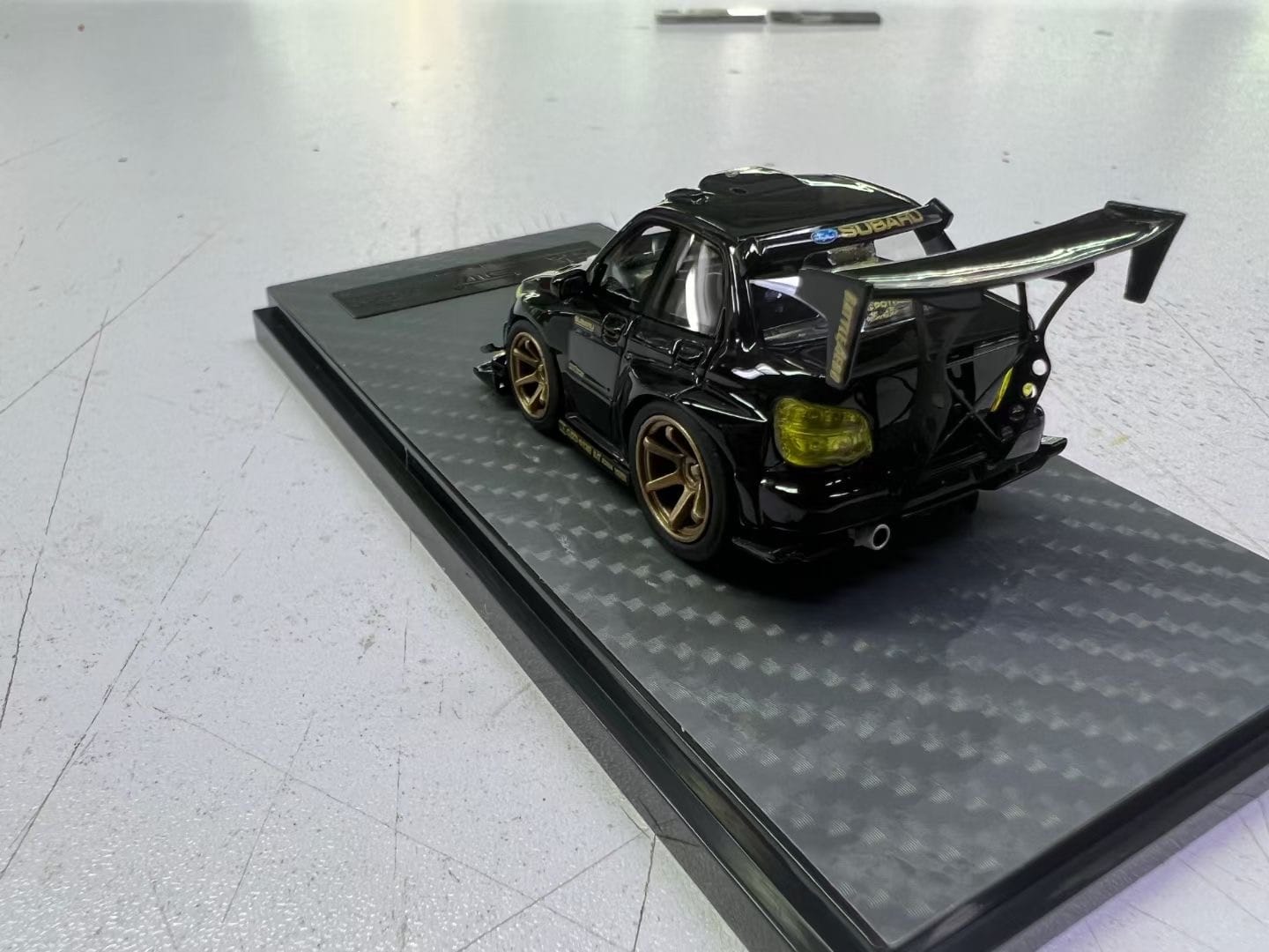 YM model X Q CAR Subaru Impreza WRX STI Voltex Black Gold Resin 1:64