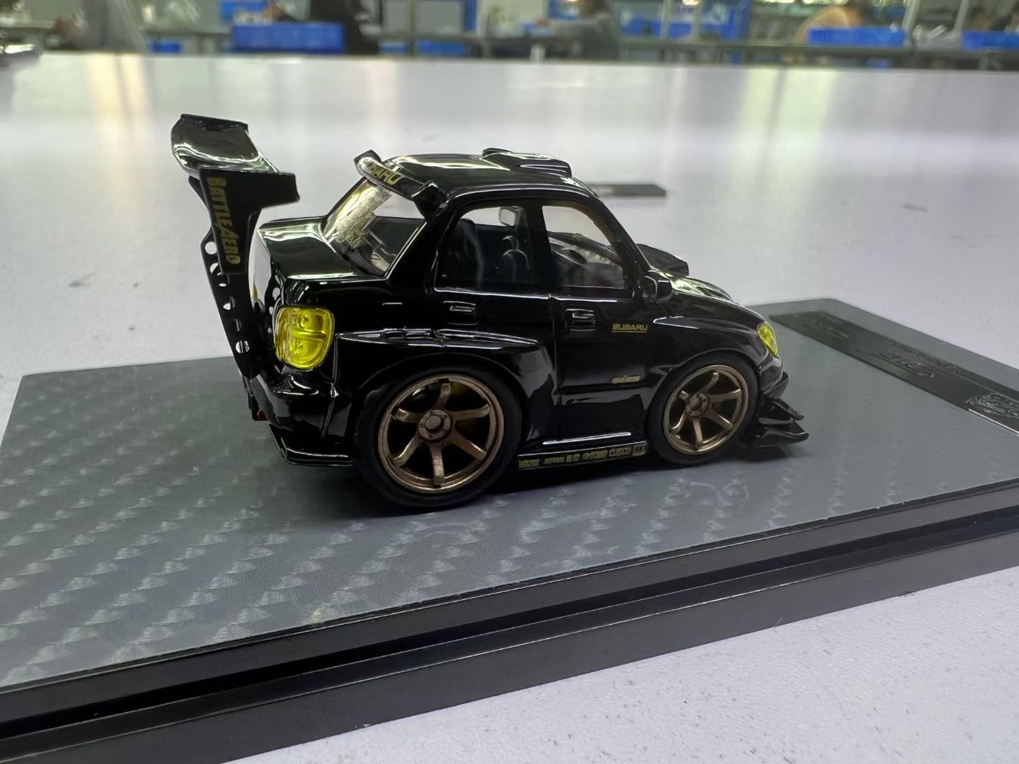 YM model X Q CAR Subaru Impreza WRX STI Voltex Black Gold Resin 1:64