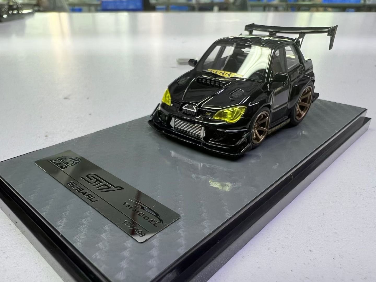 YM model X Q CAR Subaru Impreza WRX STI Voltex Black Gold Resin 1:64