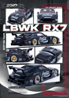 Inno64 Mazda RX-7 LBWK in Black 1:64 IN64-LBWK-RX7-01