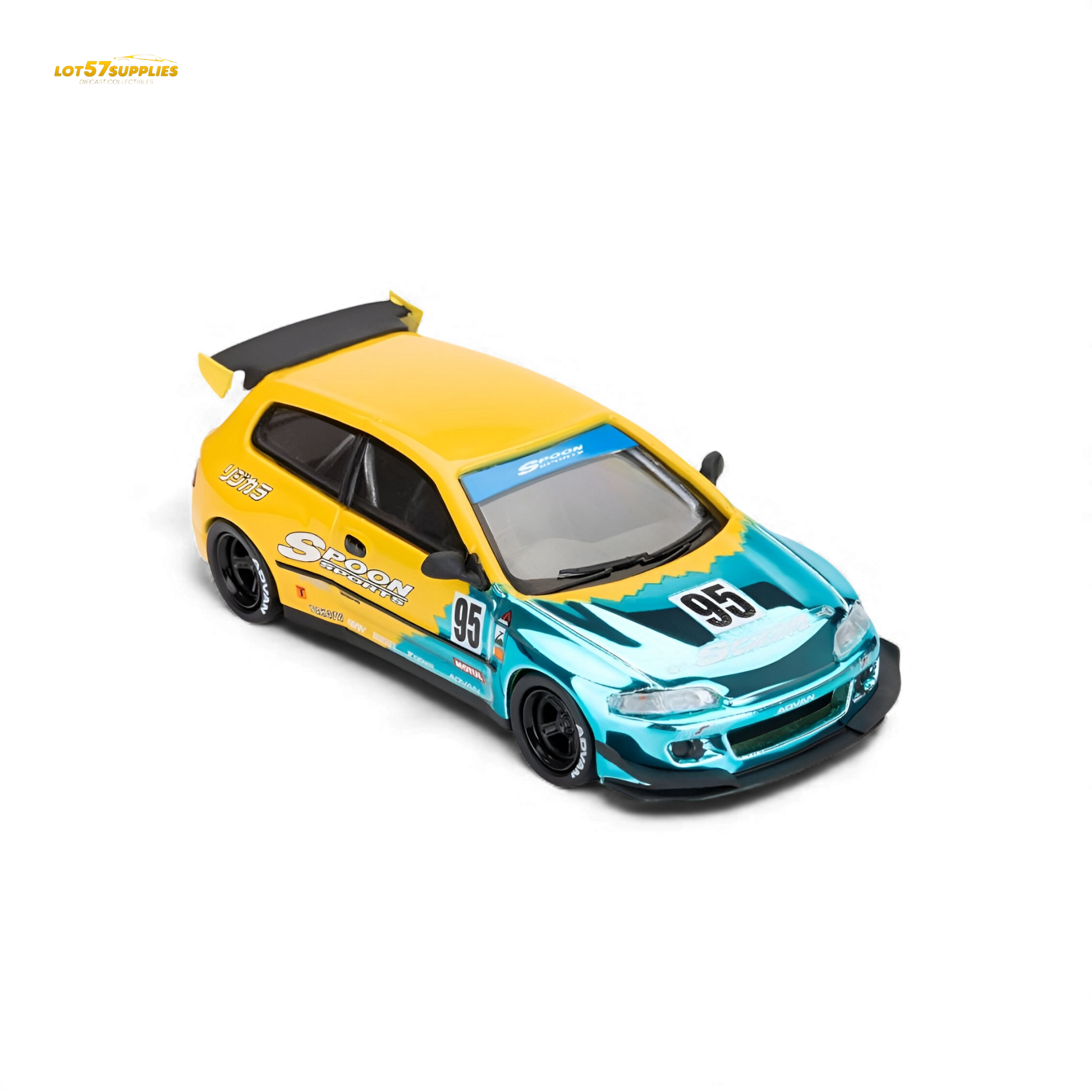 ET Model Honda Civic EG6 Rocket Bunny Spoon Blue 1:64 Diecast Model