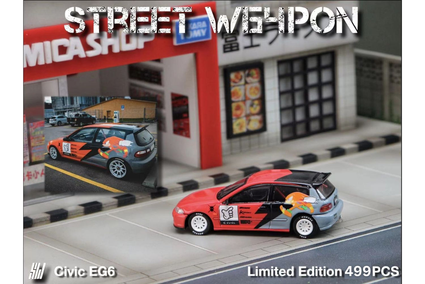 Street Weapon Honda Civic EG6 "KNUCKLES" Sonic livery 1:64