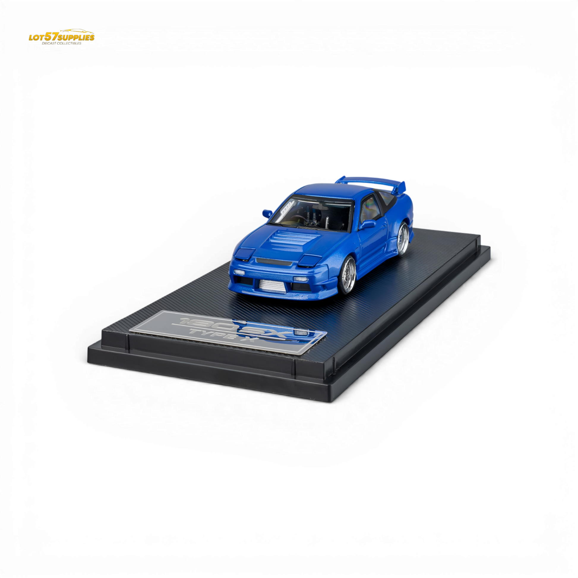 Microturbo Nissan 180SX Type X Metallic Blue 1:64 Diecast Model
