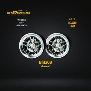 Custom Order Only - Skalwerk - BLITZ03 GUNMETAL - 1:64 (1 SET = 4 Wheels)