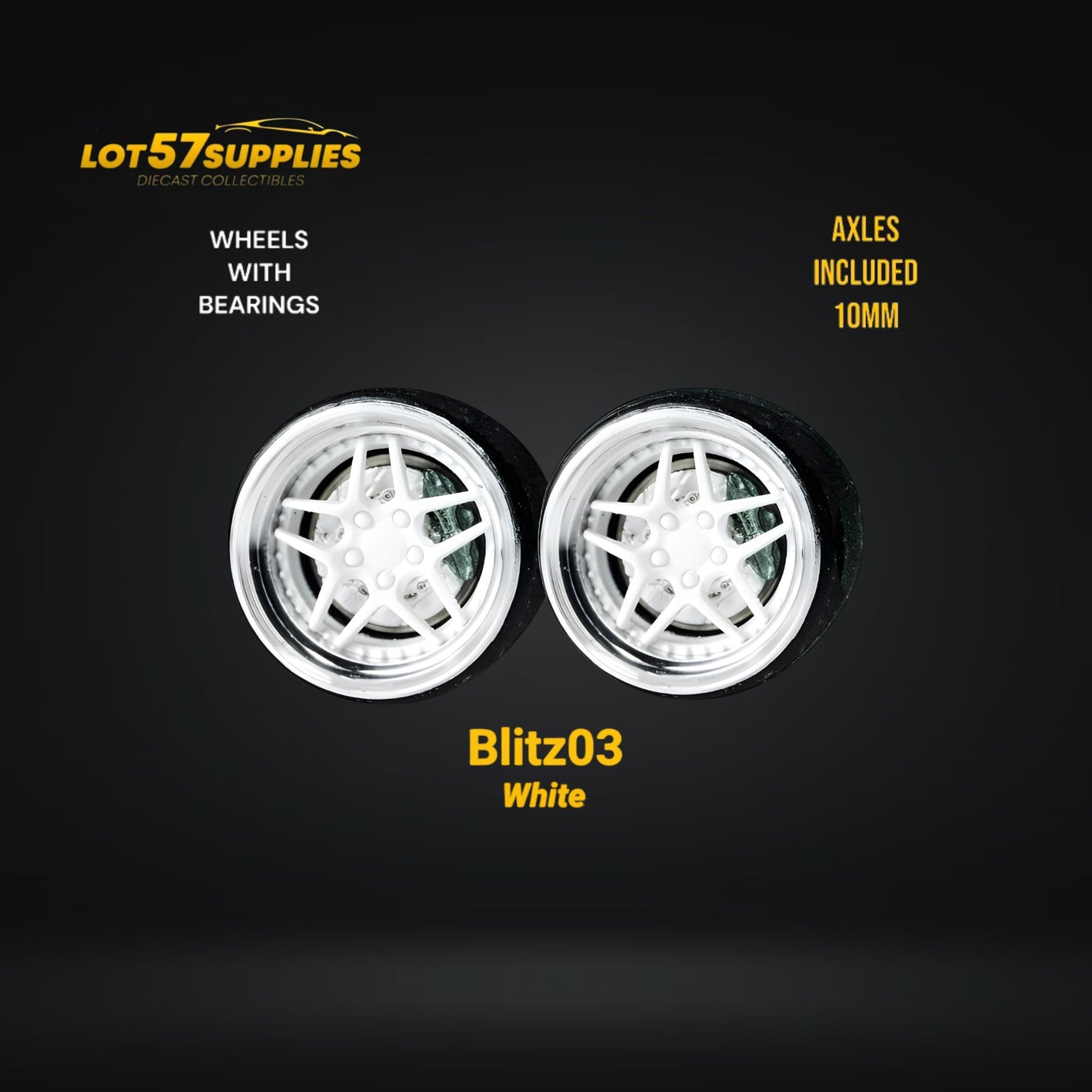 Custom Order Only - Skalwerk - BLITZ03 WHITE - 1:64 (1 SET = 4 Wheels)