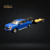 Greenlight 2020 Ford F-150 XL Blue w/ Gooseneck Trailer & Ramps 1:64