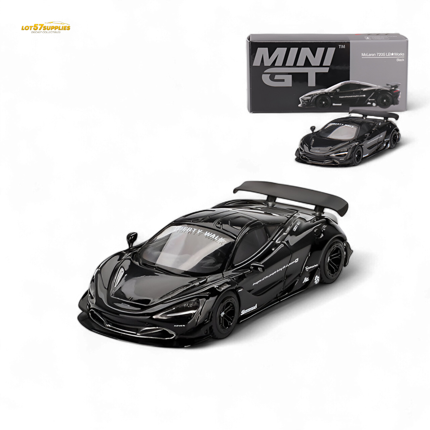 Mini-GT McLaren 720S LB★Works Black #777 1:64 MGT00777