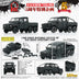 (Pre-Order) BM Creations 2016 Land Rover Defender 110 Pick Up 6x6 Off Road Matte Blk RHD 1:64 64B0339