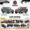 BM Creations Toyota Land Cruiser LC76 Dark Red / Dark Grey - RHD 1:64