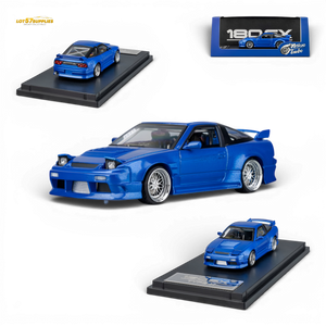 Microturbo Nissan 180SX Type X Metallic Blue 1:64 Diecast Model