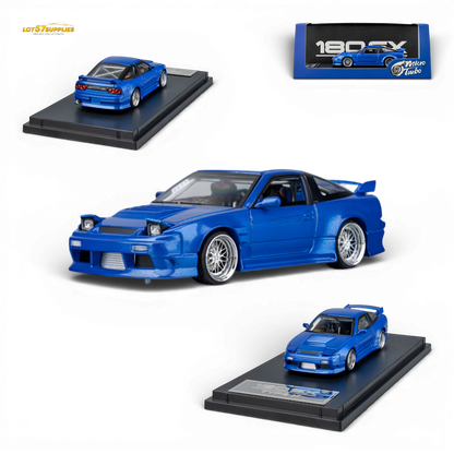 Microturbo Nissan 180SX Type X Metallic Blue 1:64 Diecast Model