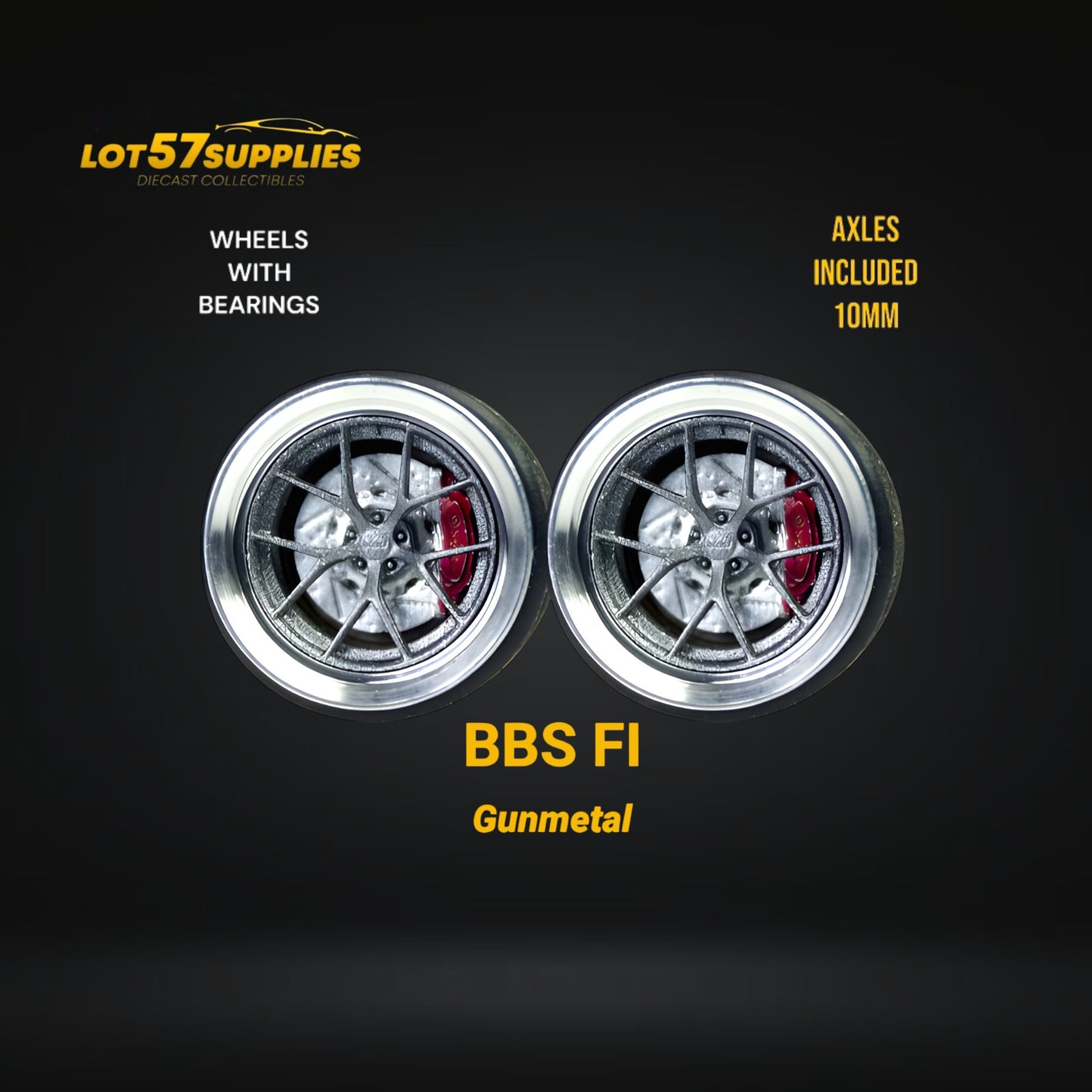Custom Order Only - Skalwerk - BBS FI GUNMETAL - 1:64 (1 SET = 4 Wheels)