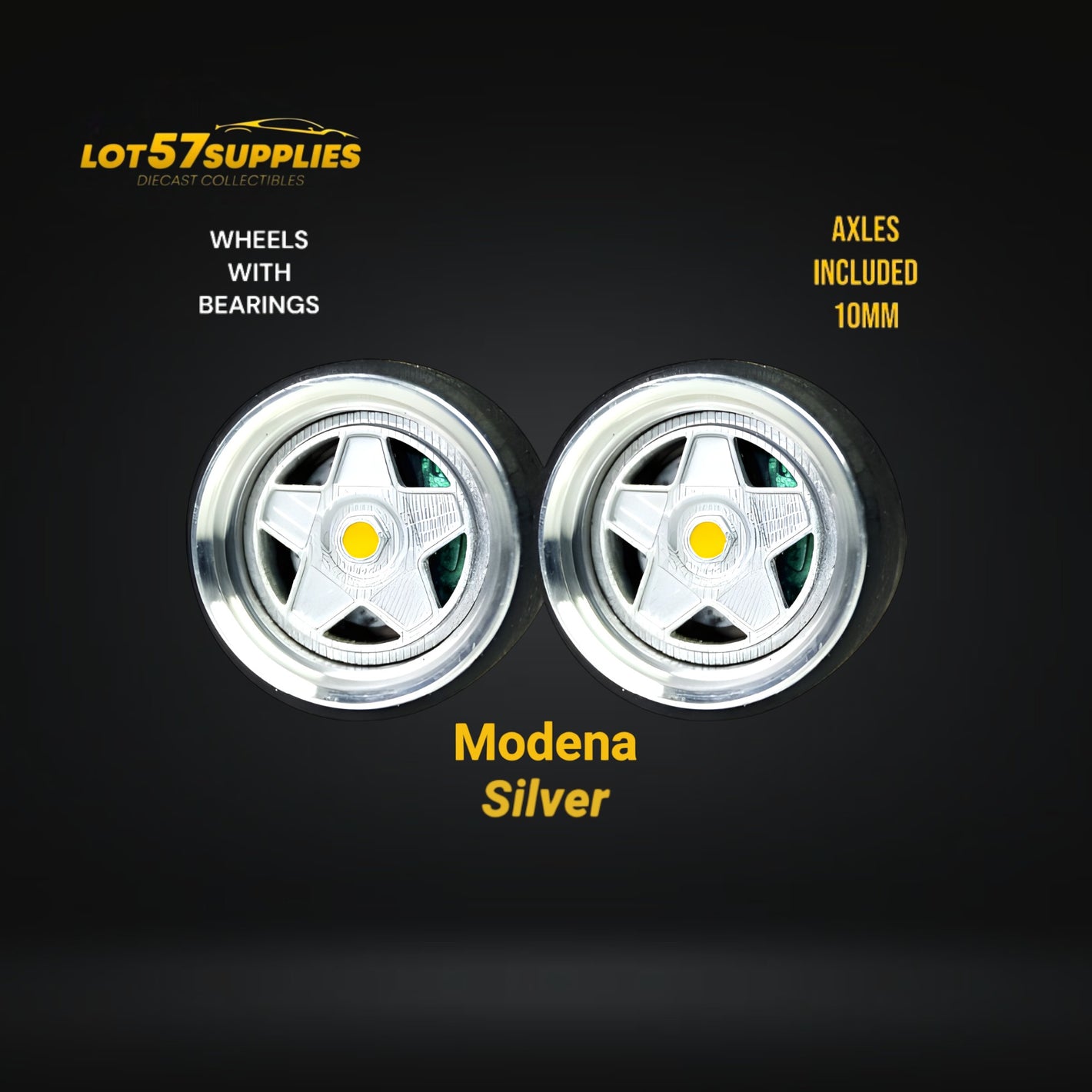 Custom Order Only - Skalwerk - MODENA SILVER - 1:64 (1 SET = 4 Wheels)