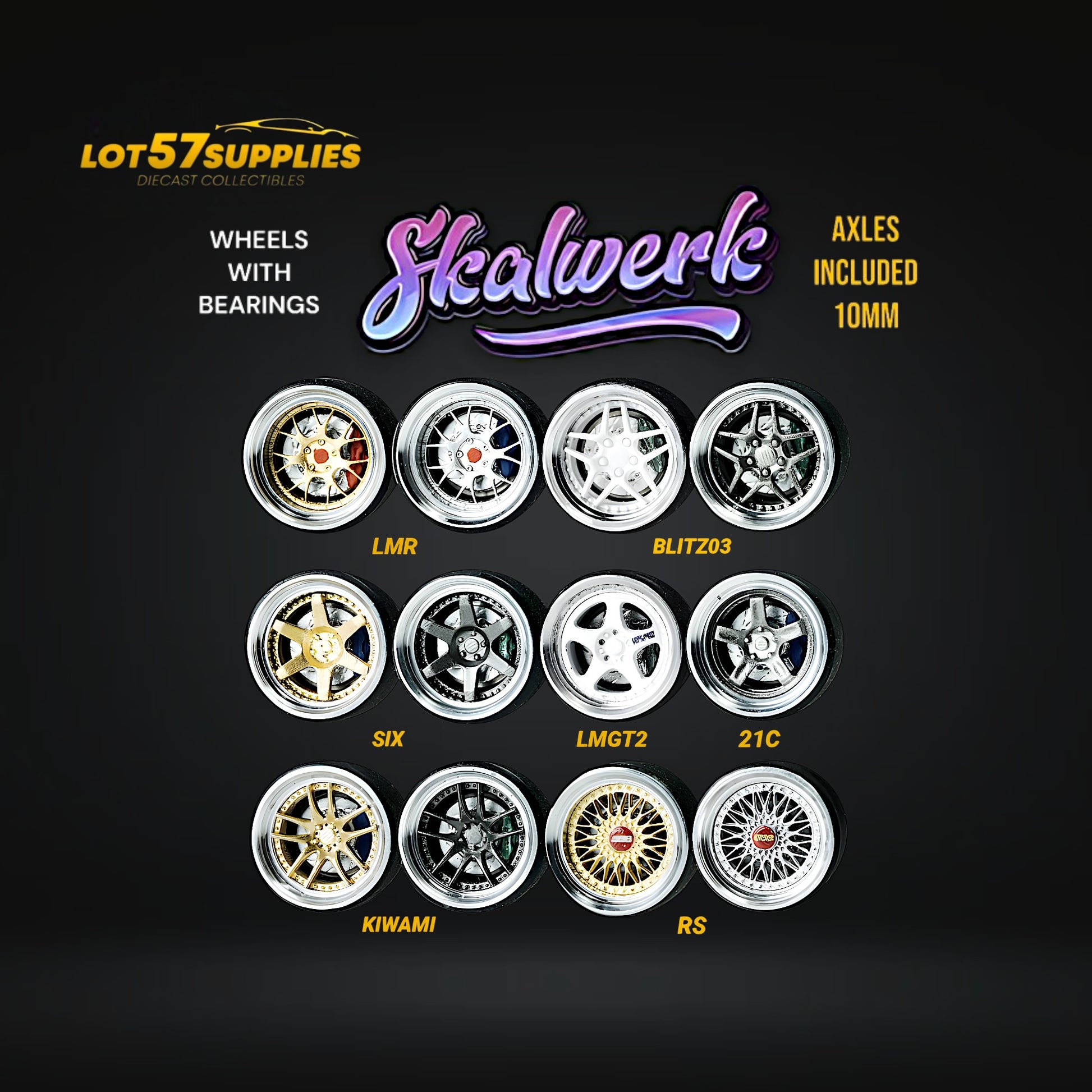 SKALWERK Wheels 1:64 10mm High Quality Wheels With Bearing System