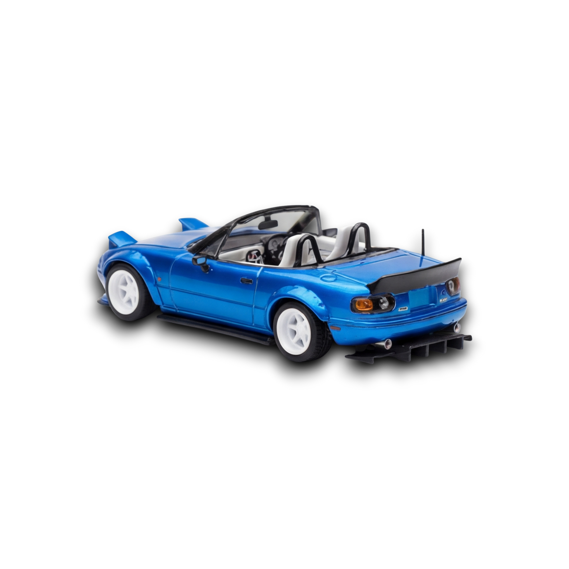 MicroTurbo Eunos Roadster RHD Rocket Bunny Widebody Metallic Blue 1:64 - Image 2