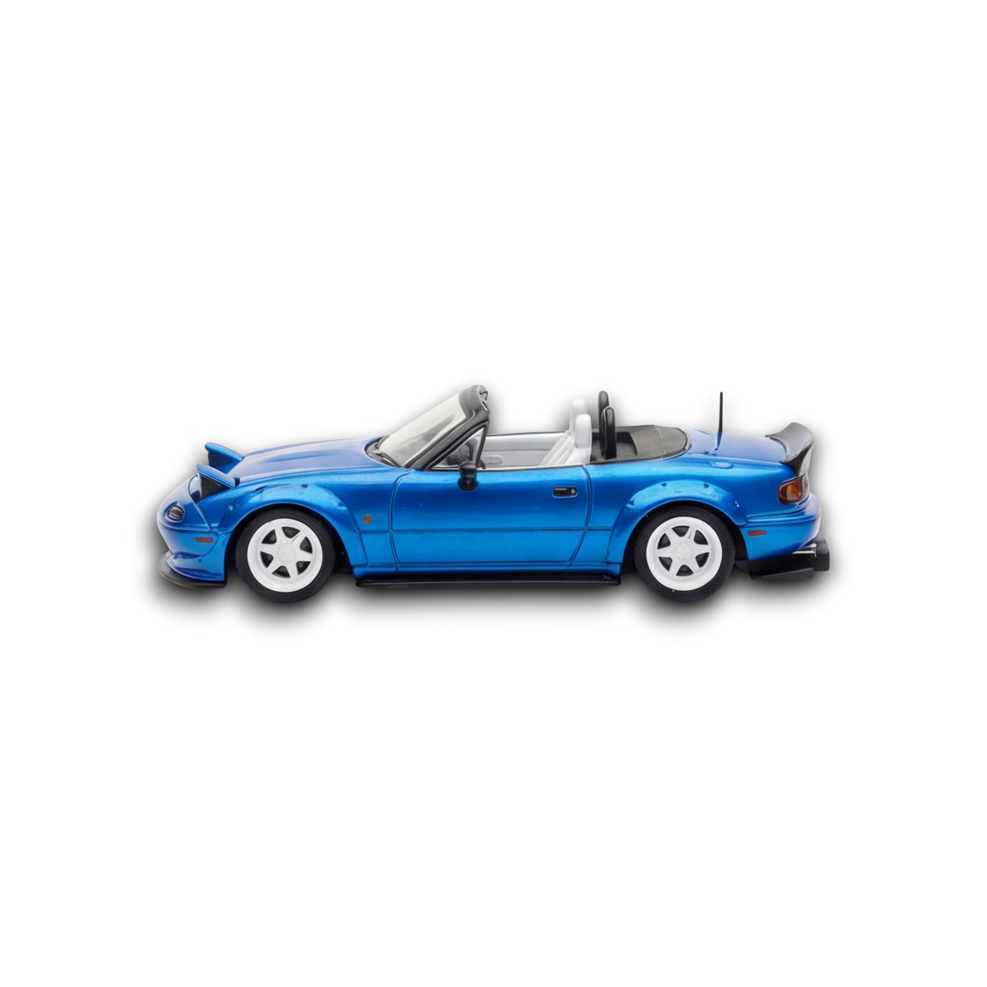 MicroTurbo Eunos Roadster RHD Rocket Bunny Widebody Metallic Blue 1:64 - Image 3