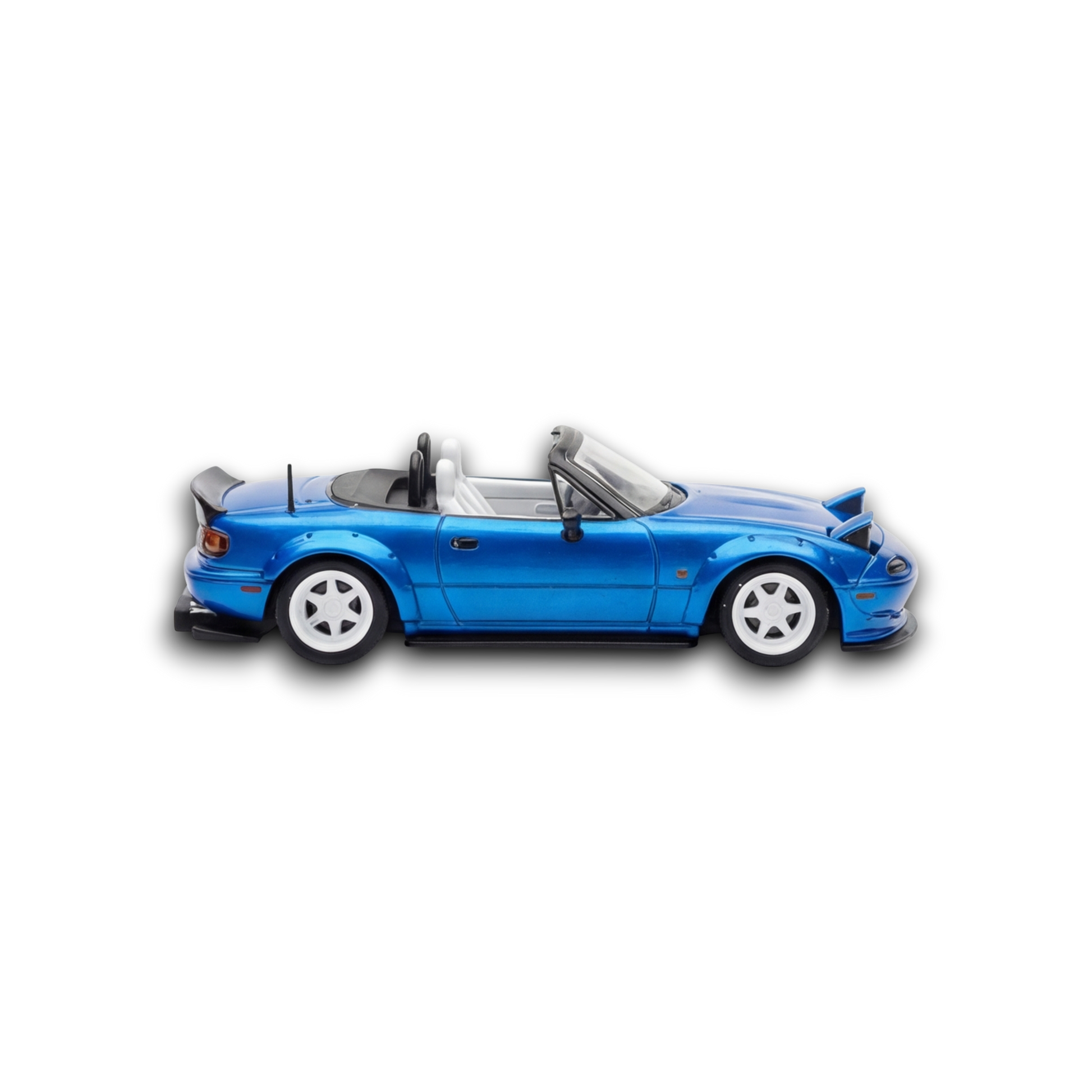 MicroTurbo Eunos Roadster RHD Rocket Bunny Widebody Metallic Blue 1:64 - Image 4