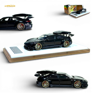 Error404 Porsche Taycan Black with Roof Box 1:64 - Image 1