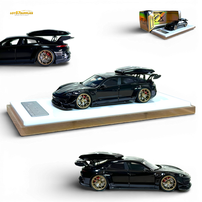 Error404 Porsche Taycan Black with Roof Box 1:64 - Image 1