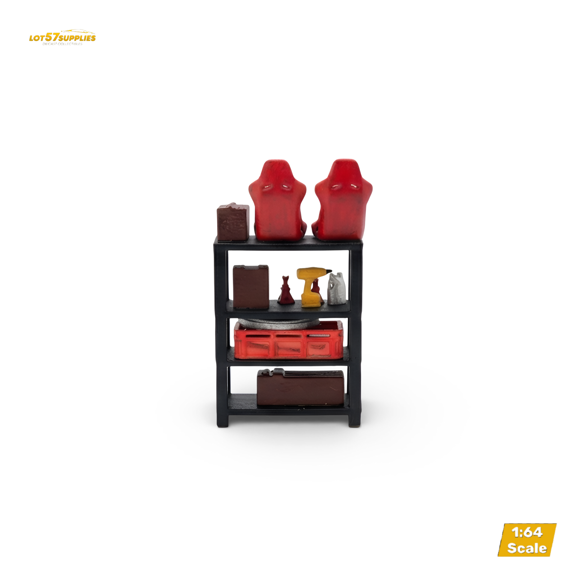 LOT57 Parts "AUTO PARTS SHELVING" V1 1:64 Diorama Accessory - Image 2