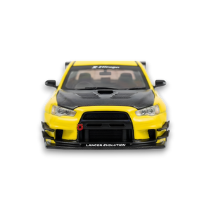 404ERROR Mitsubishi Evolution X Varis Widebody Yellow 1:64 - Image 1