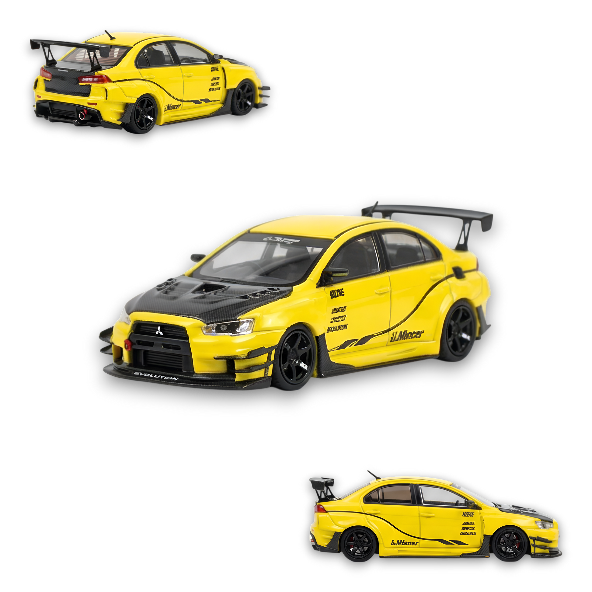 404ERROR Mitsubishi Evolution X Varis Widebody Yellow 1:64 - Image 6