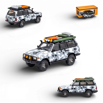 GCD Toyota Land Cruiser LC80 Digital Camouflage - Accessories Included 1:64 - Image 1