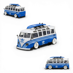 LF Model Volkswagen T1 Kombi with Surfboards Blue/White 1:64 - Image 1