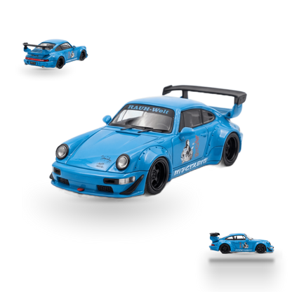 Mini Station Porsche 911 964 RWB HIDEYOSHI blue 1:64
