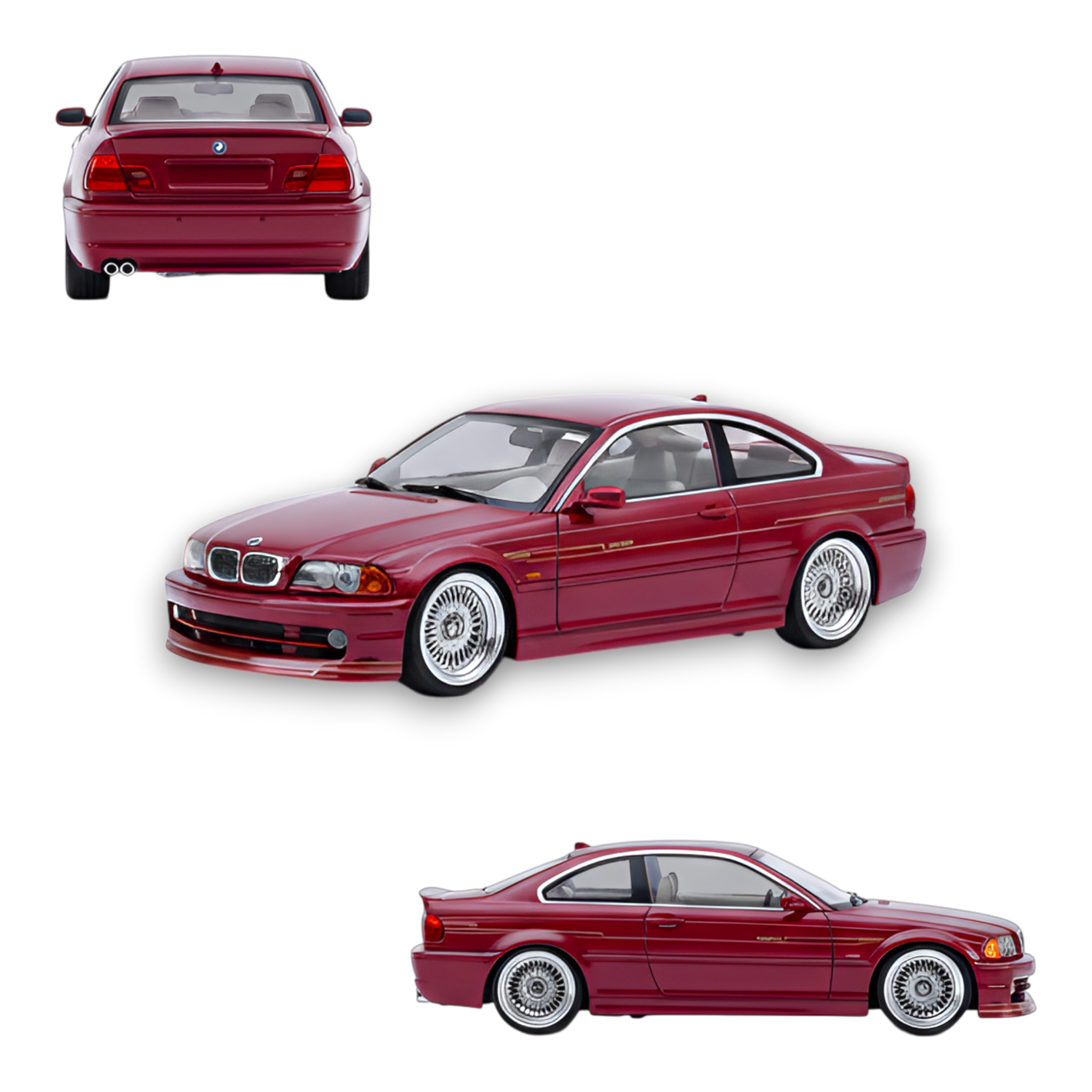 YM Model BMW E46 Alpina B3 Deep Wine Red 1:64 - Image 1