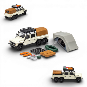 GCD Land Rover Defender 6x6 Off-White Camping Modified 1:64 - Image 1