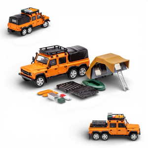 GCD Land Rover Defender 6x6 Orange Camping Modified 1:64 - Image 1