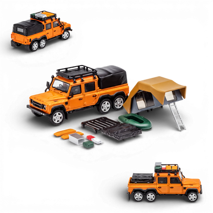 GCD Land Rover Defender 6x6 Orange Camping Modified 1:64 - Image 1