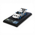 TPC Porsche 911 GT3 RS White Blue Wheels 1:64 - Image 1