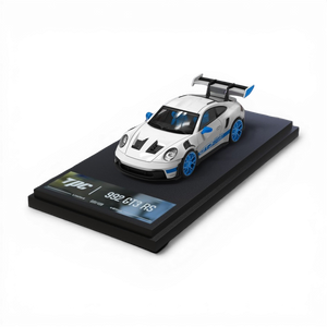 TPC Porsche 911 GT3 RS White Blue Wheels 1:64 - Image 1