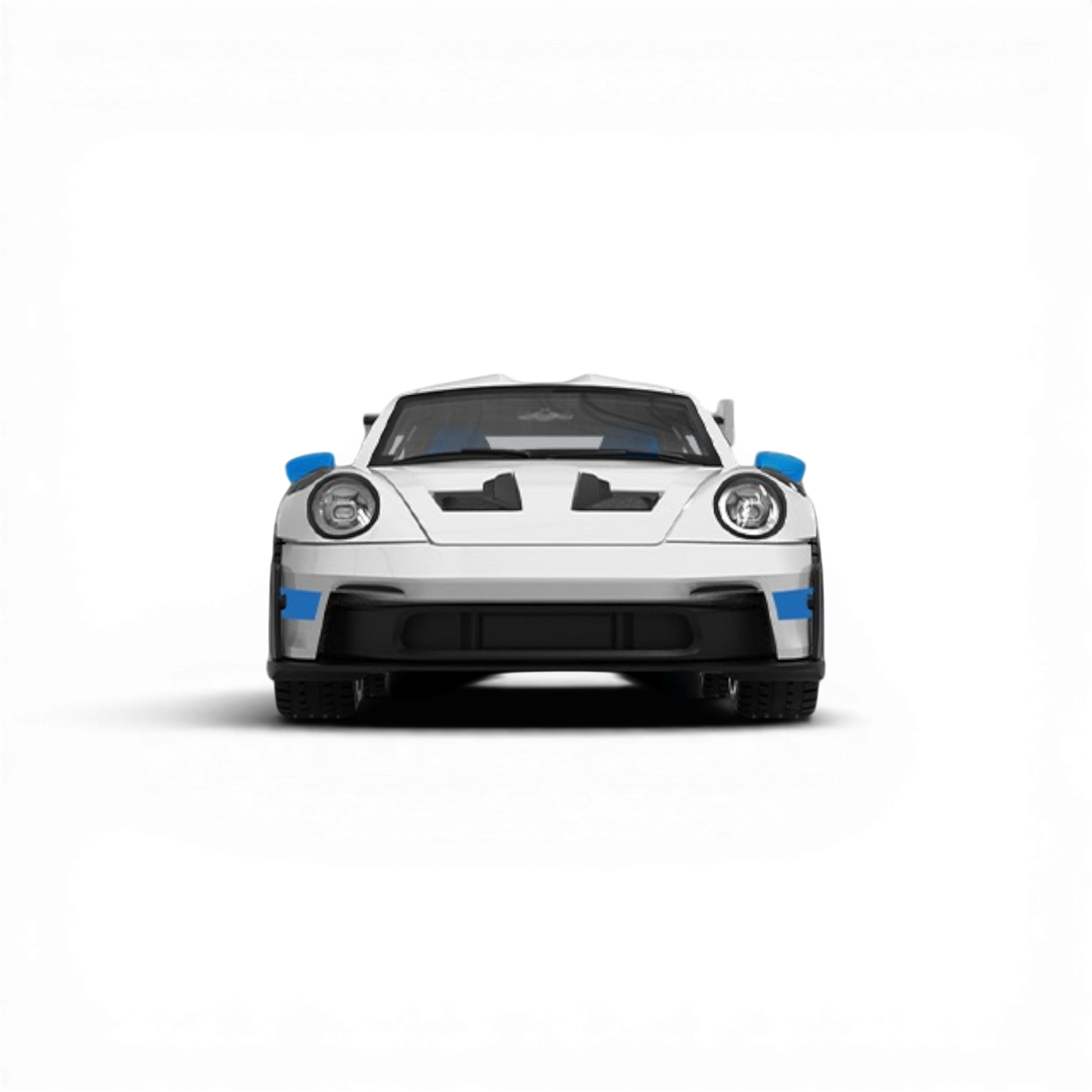TPC Porsche 911 GT3 RS White Blue Wheels 1:64 - Image 2