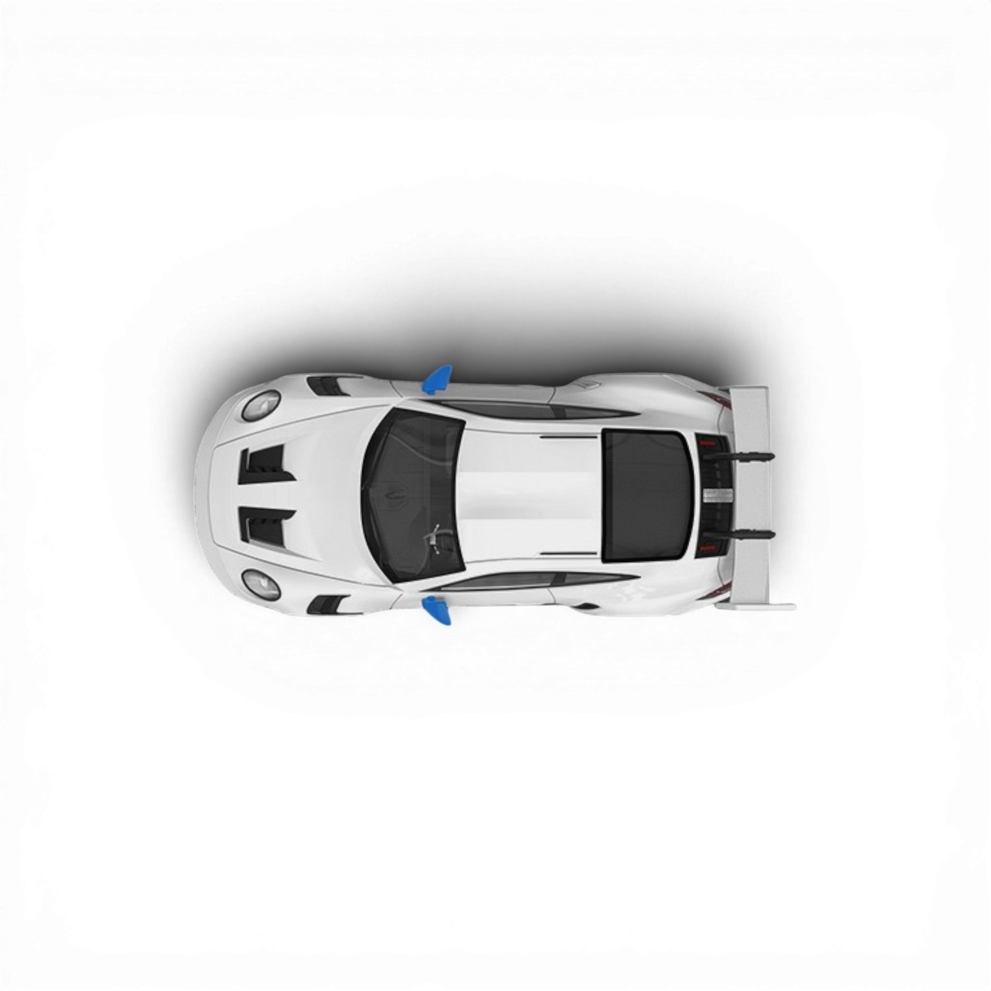TPC Porsche 911 GT3 RS White Blue Wheels 1:64 - Image 4