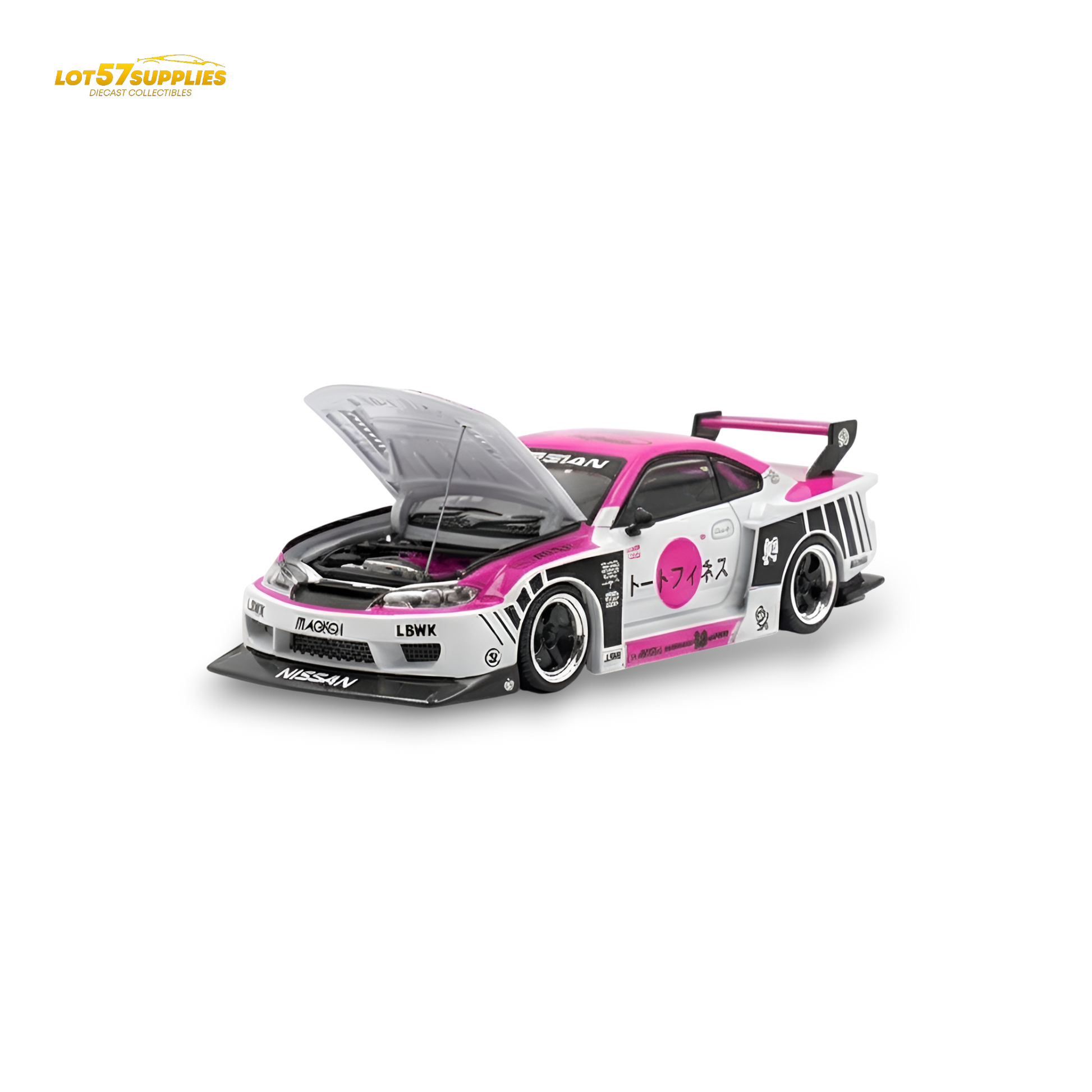 TPC Silvia S15 LBWK Pink 1:64 - Image 1