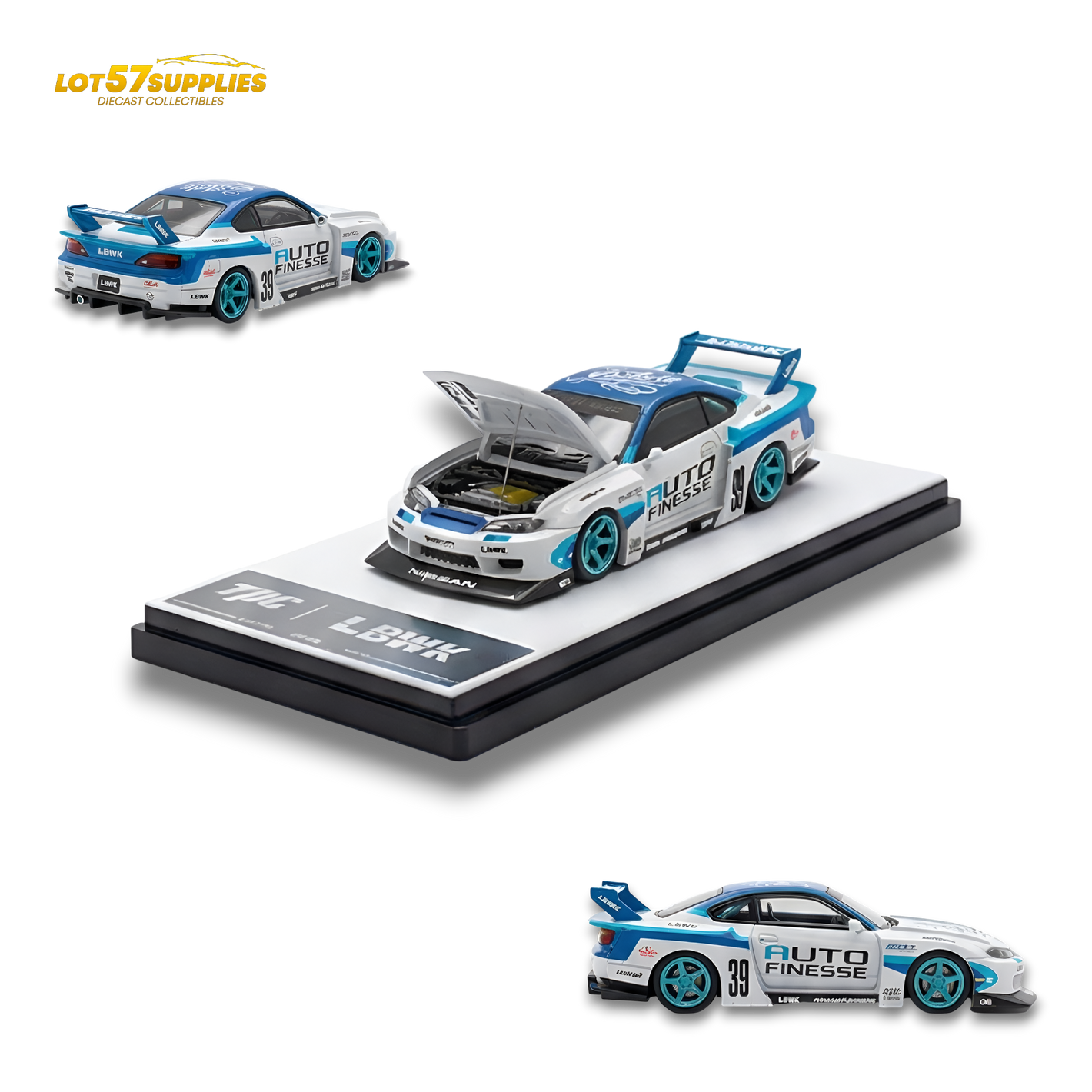 TPC Silvia S15 LBWK Blue - White 1:64 - Image 1