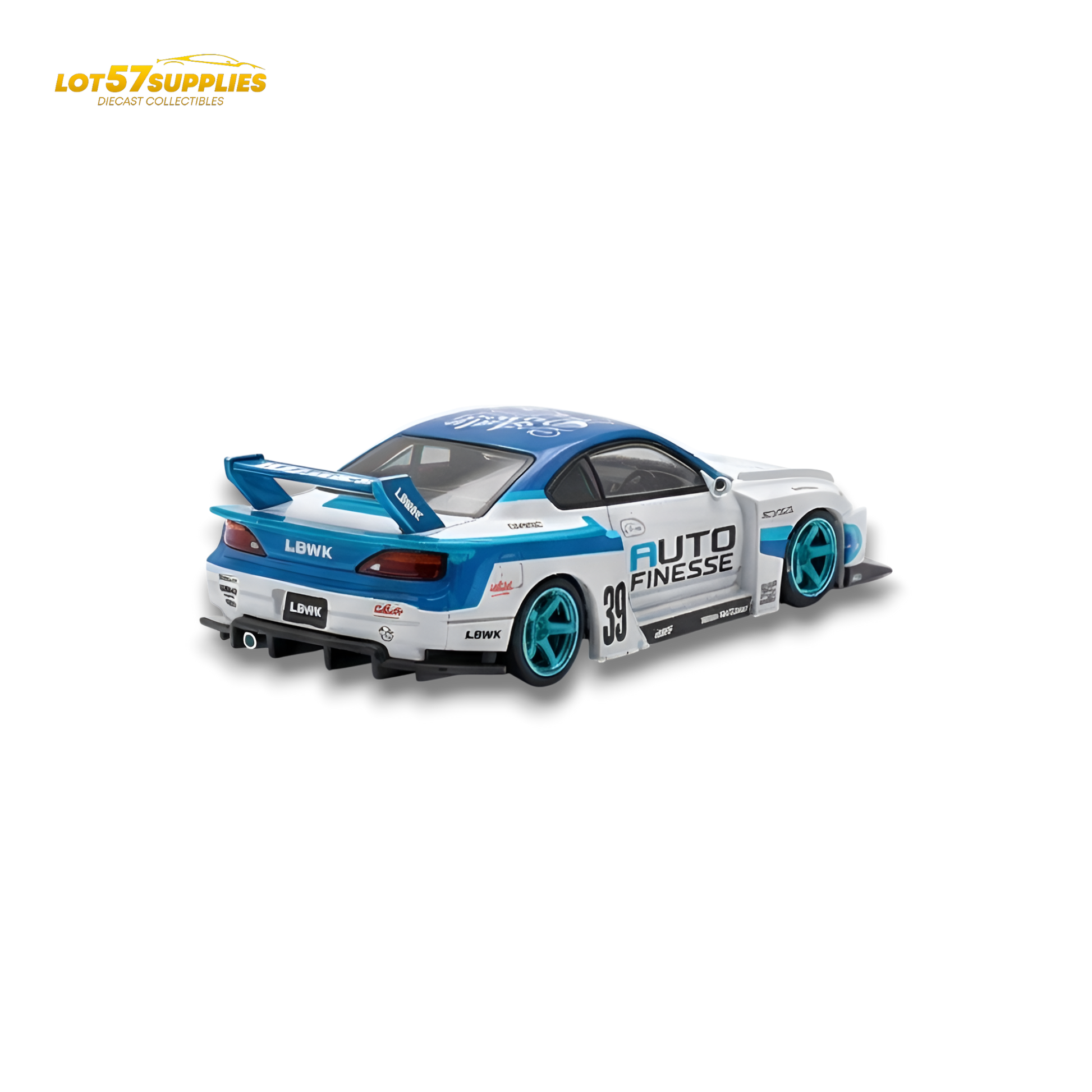 TPC Silvia S15 LBWK Blue - White 1:64 - Image 2