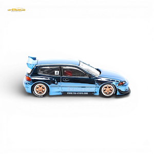 Pop Race Pandem Civic EG6 Blue Chrome 1:64 - Image 2