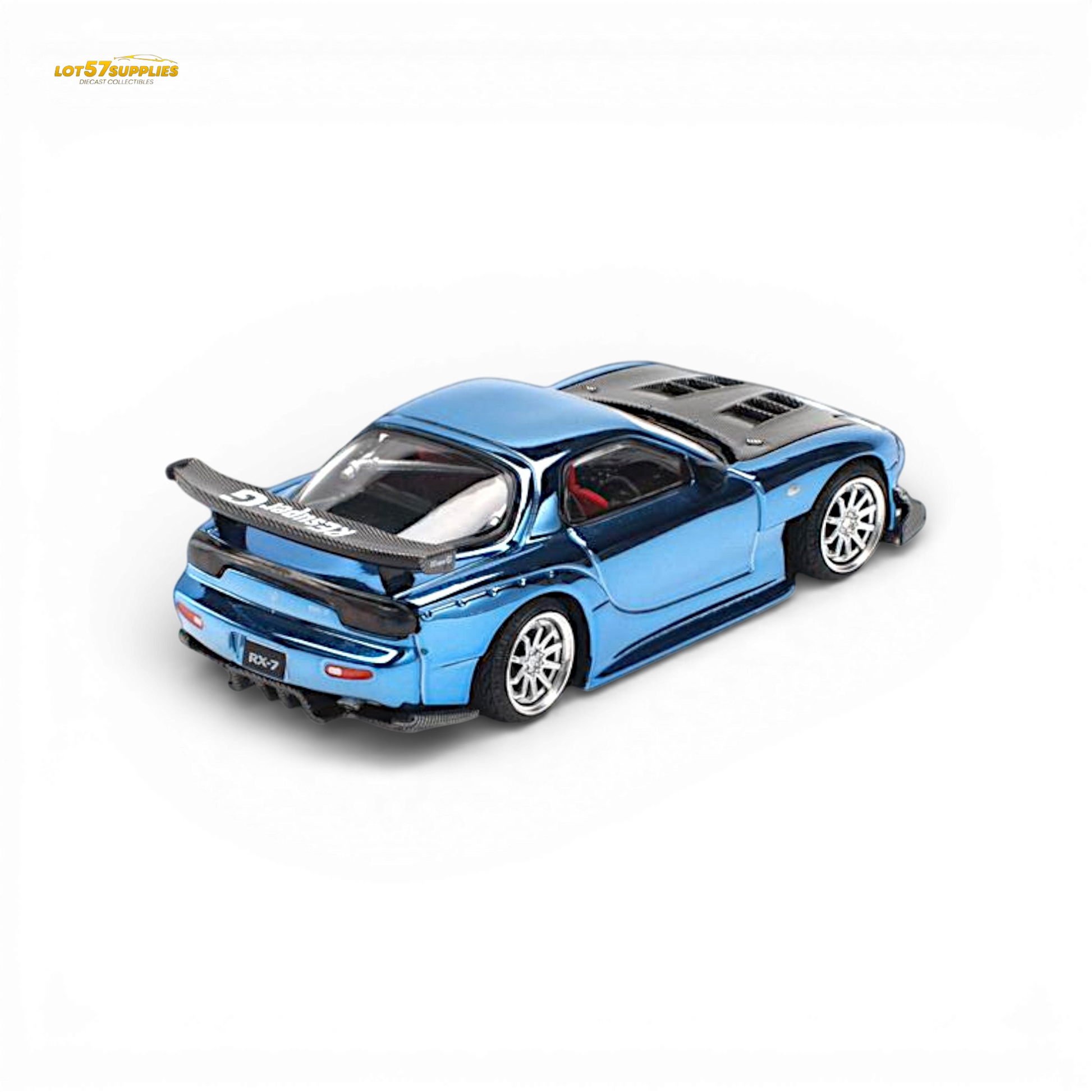 Pop Race Mazda RX-7 Re-Amemiya Blue Chrome 1:64 - Image 3