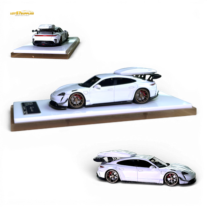 Error404 Porsche Taycan White with Roof Box 1:64 - Image 1
